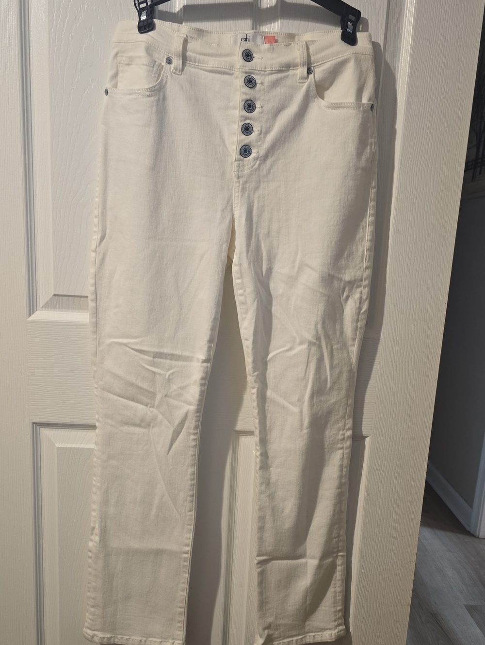 CAbi White Button-Fly Jeans